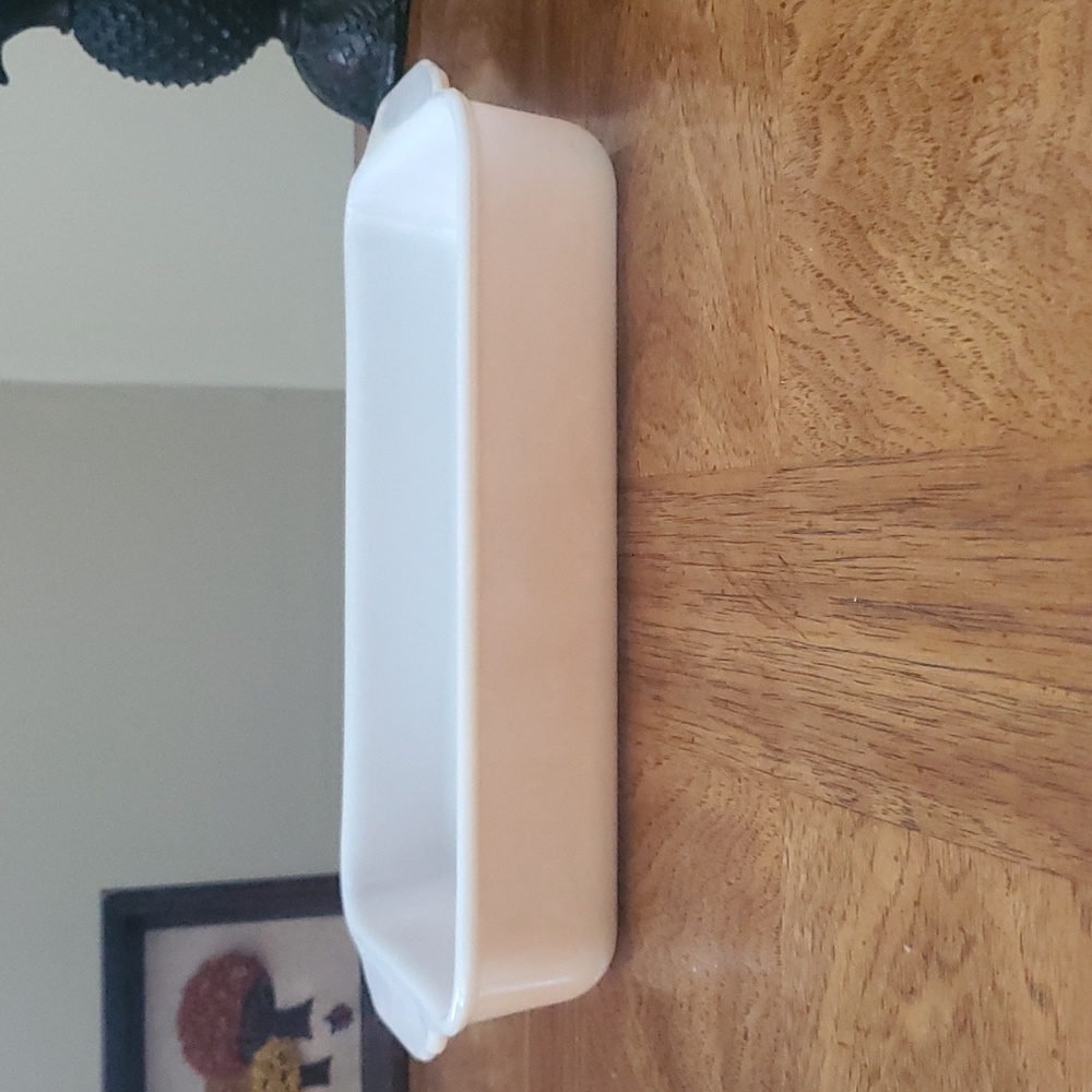 Fire King Peach Lusterware Casserole Dish